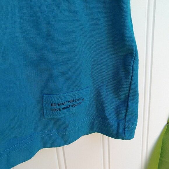 Life is Good Golden Retriever T Shirt Top Size M Green Patchwork Dog Print Tee - Picture 4 of 6